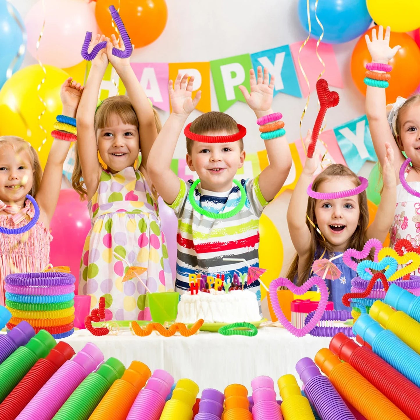 Colorful Stress-Relief Pop Tubes