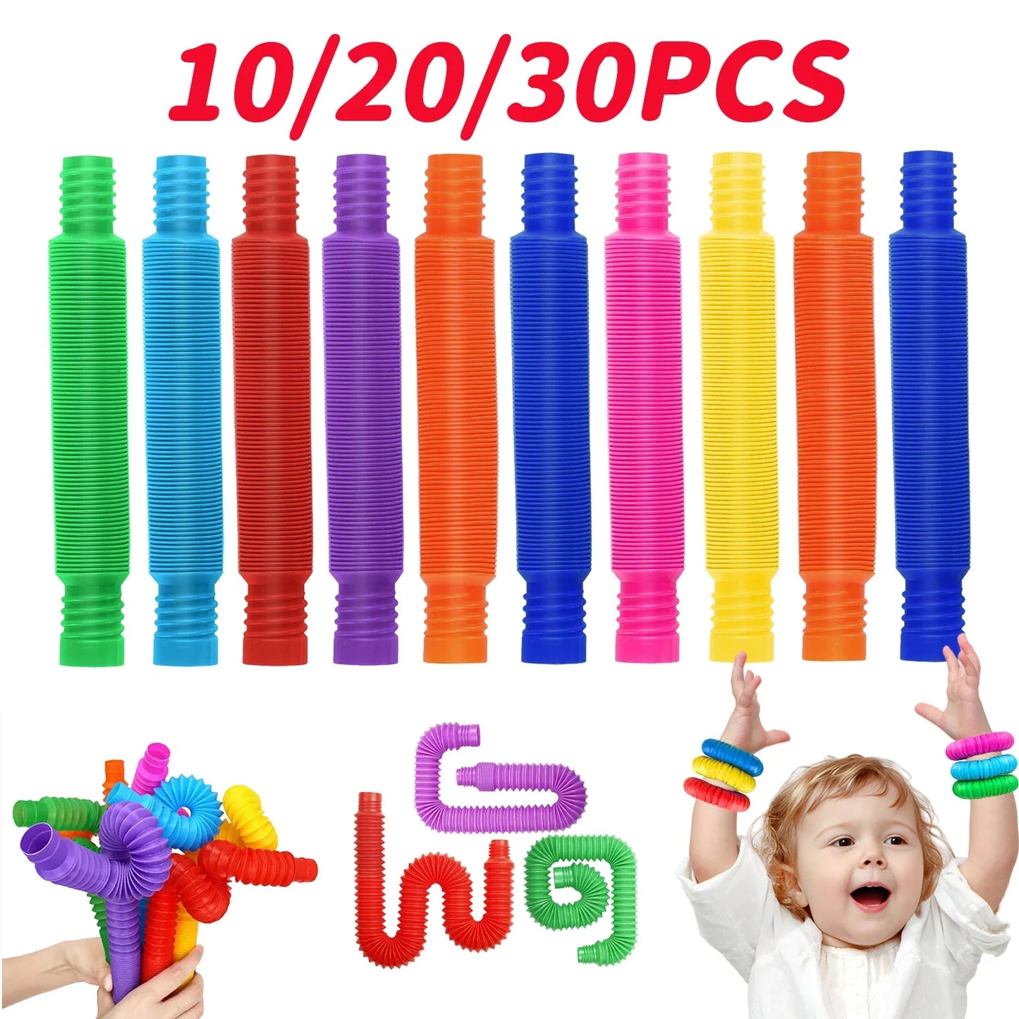 Colorful Stress-Relief Pop Tubes