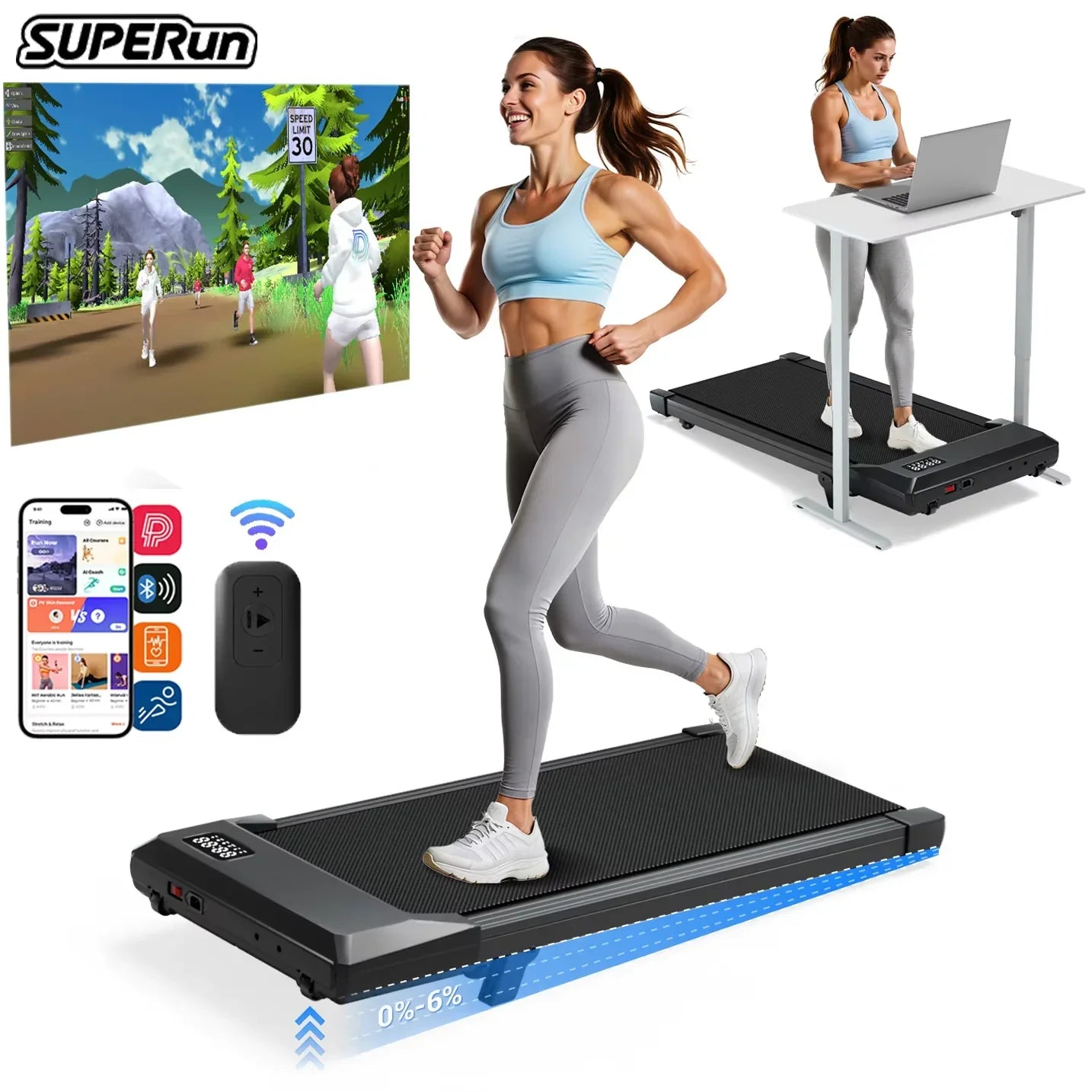 Quiet Foldable Treadmill for Home